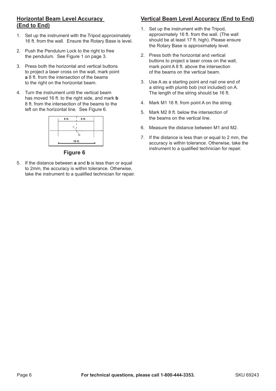 Harbor Freight Tools Pittsburgh Self-leveling Laser Level 69243 User Manual | Page 6 / 8