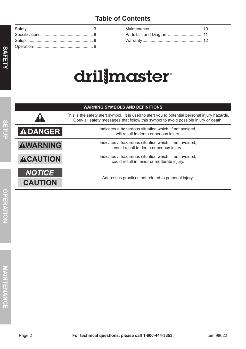 Harbor Freight Tools Drillmaster Palm Sander 98622 User Manual | Page 2 / 12