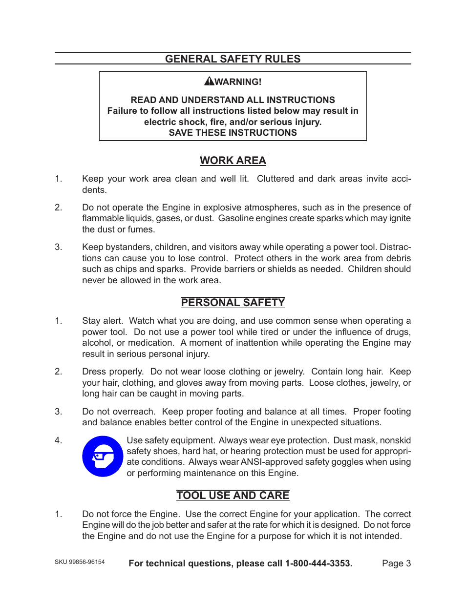 Harbor Freight Tools 96154 - 11HP User Manual | Page 3 / 30