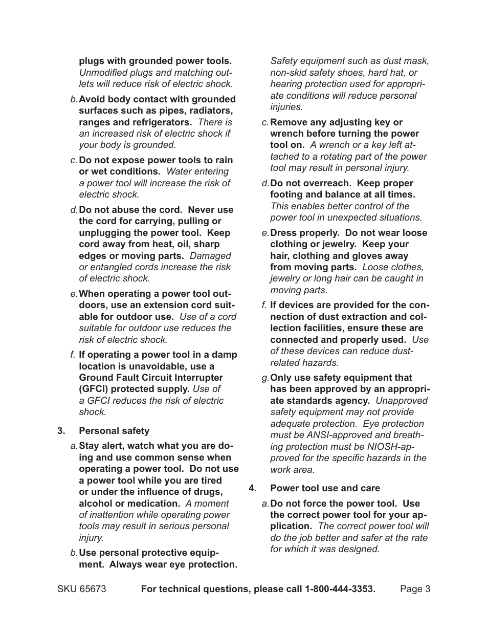 Harbor Freight Tools 65673 User Manual | Page 3 / 16
