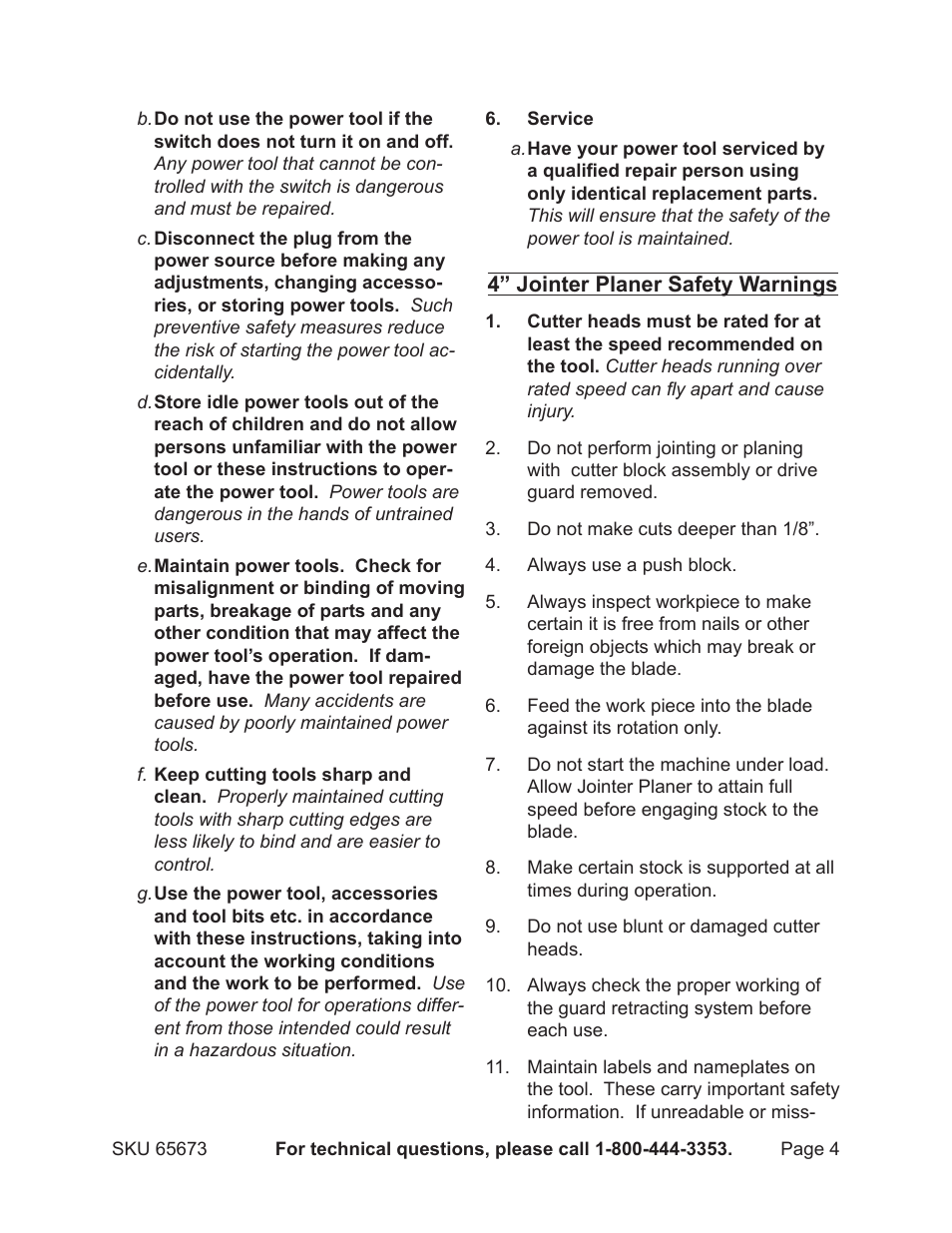 Harbor Freight Tools 65673 User Manual | Page 4 / 16