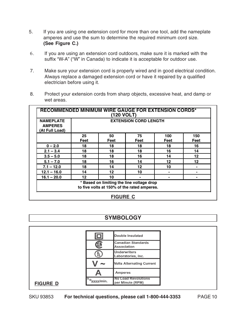 Symbology | Harbor Freight Tools 93853 User Manual | Page 10 / 18