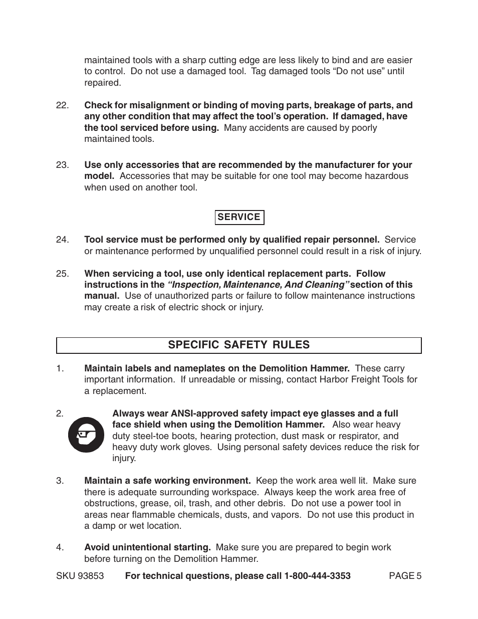 Harbor Freight Tools 93853 User Manual | Page 5 / 18