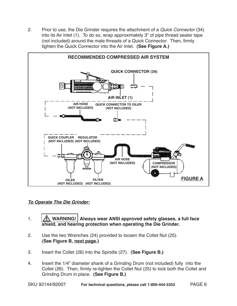 Harbor Freight Tools CENTRAL PNEUMATIC 92144 User Manual | Page 6 / 10