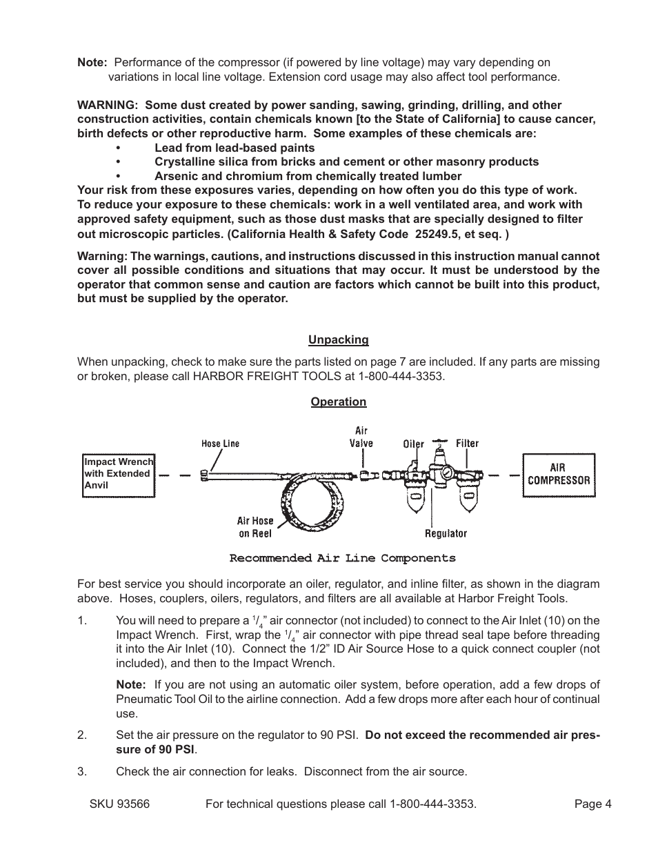 Harbor Freight Tools 93566 User Manual | Page 4 / 8