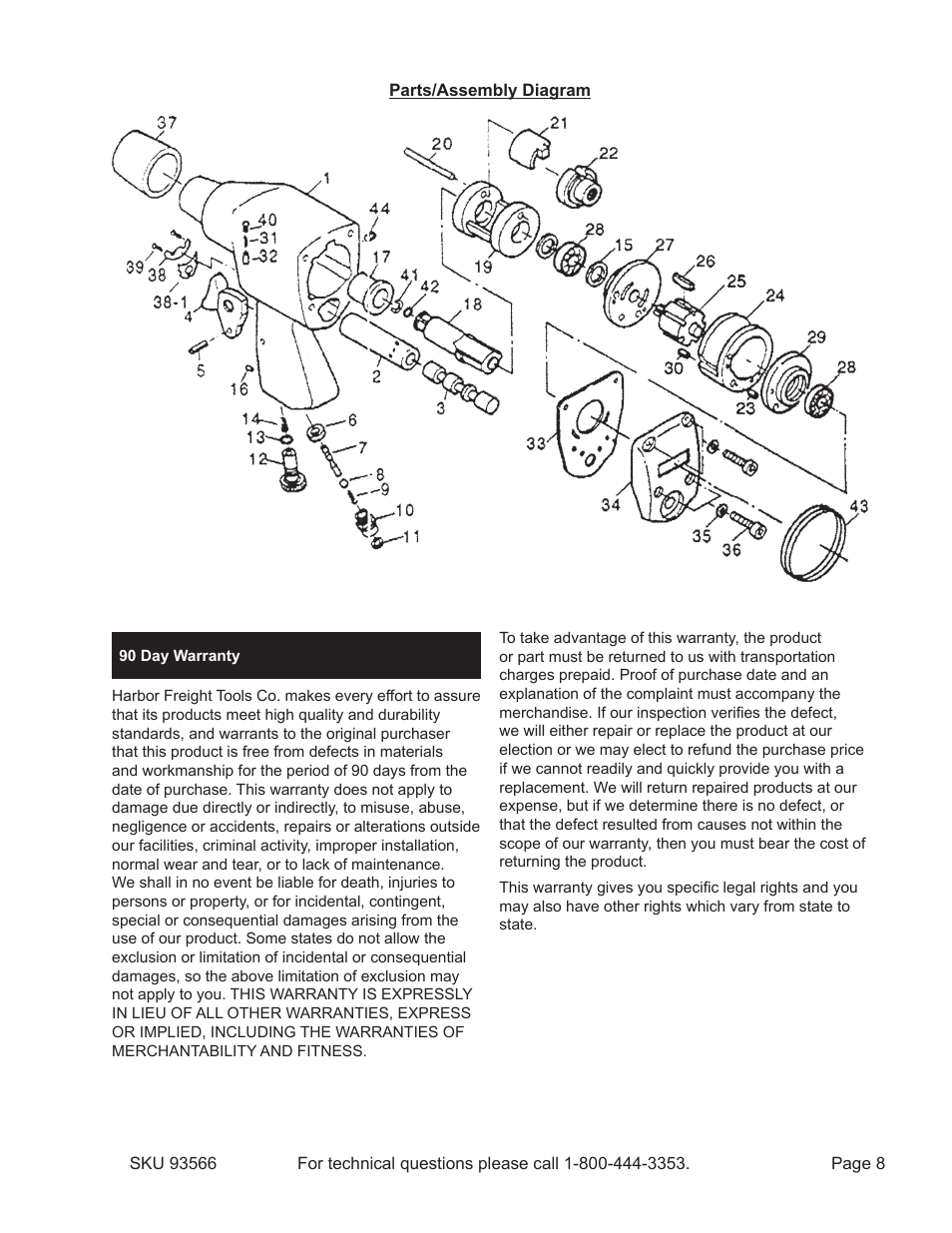 Harbor Freight Tools 93566 User Manual | Page 8 / 8