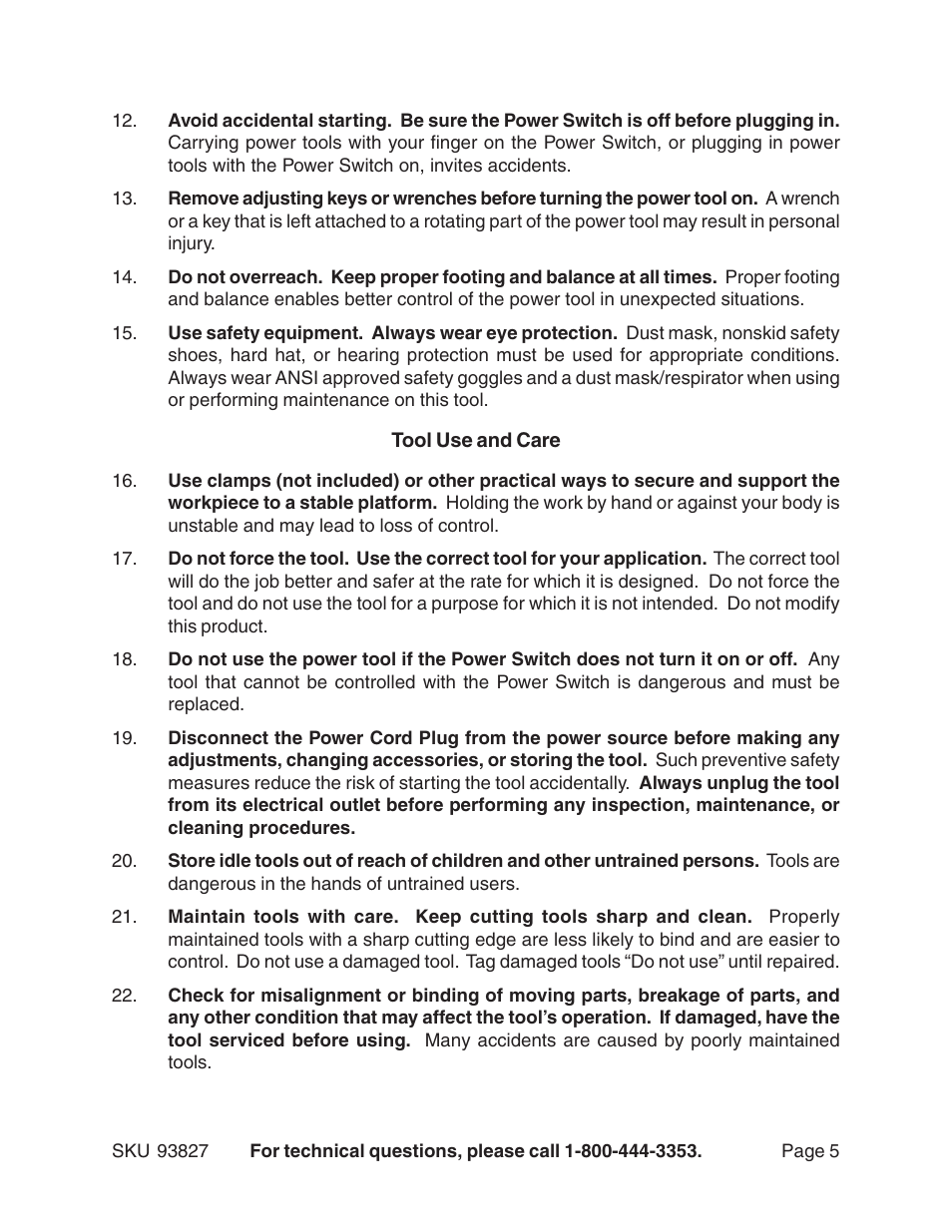 Harbor Freight Tools 93827 User Manual | Page 5 / 15