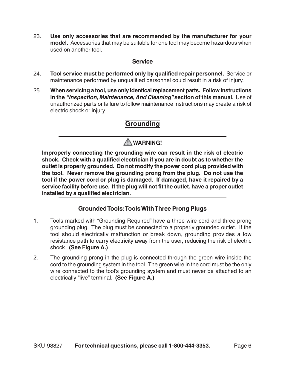 Harbor Freight Tools 93827 User Manual | Page 6 / 15