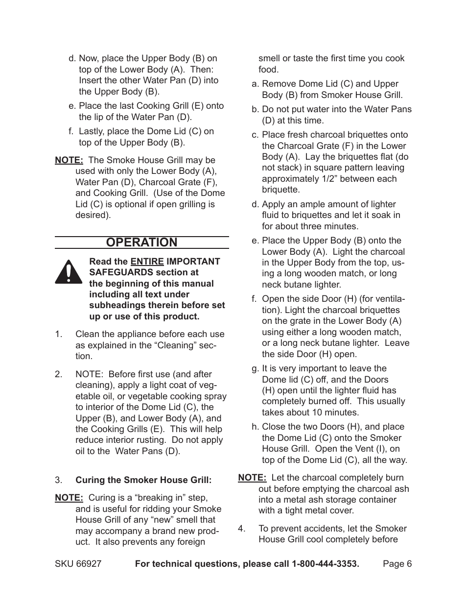 Operation | Harbor Freight Tools 66927 User Manual | Page 6 / 11