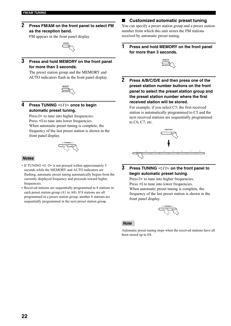 Customized automatic preset tuning | Yamaha RX-397 User Manual | Page 24 / 206