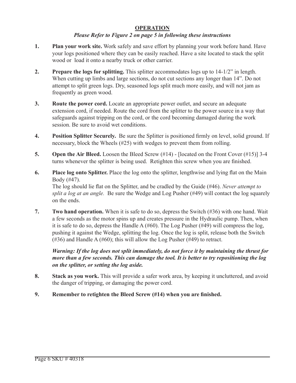 Harbor Freight Tools CENTRAL MACHINERY 40318 User Manual | Page 6 / 11
