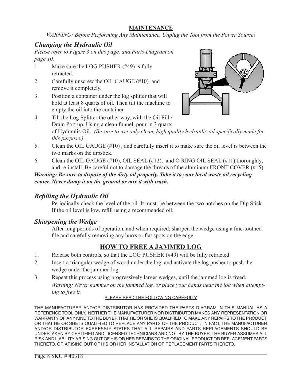 Harbor Freight Tools CENTRAL MACHINERY 40318 User Manual | Page 8 / 11