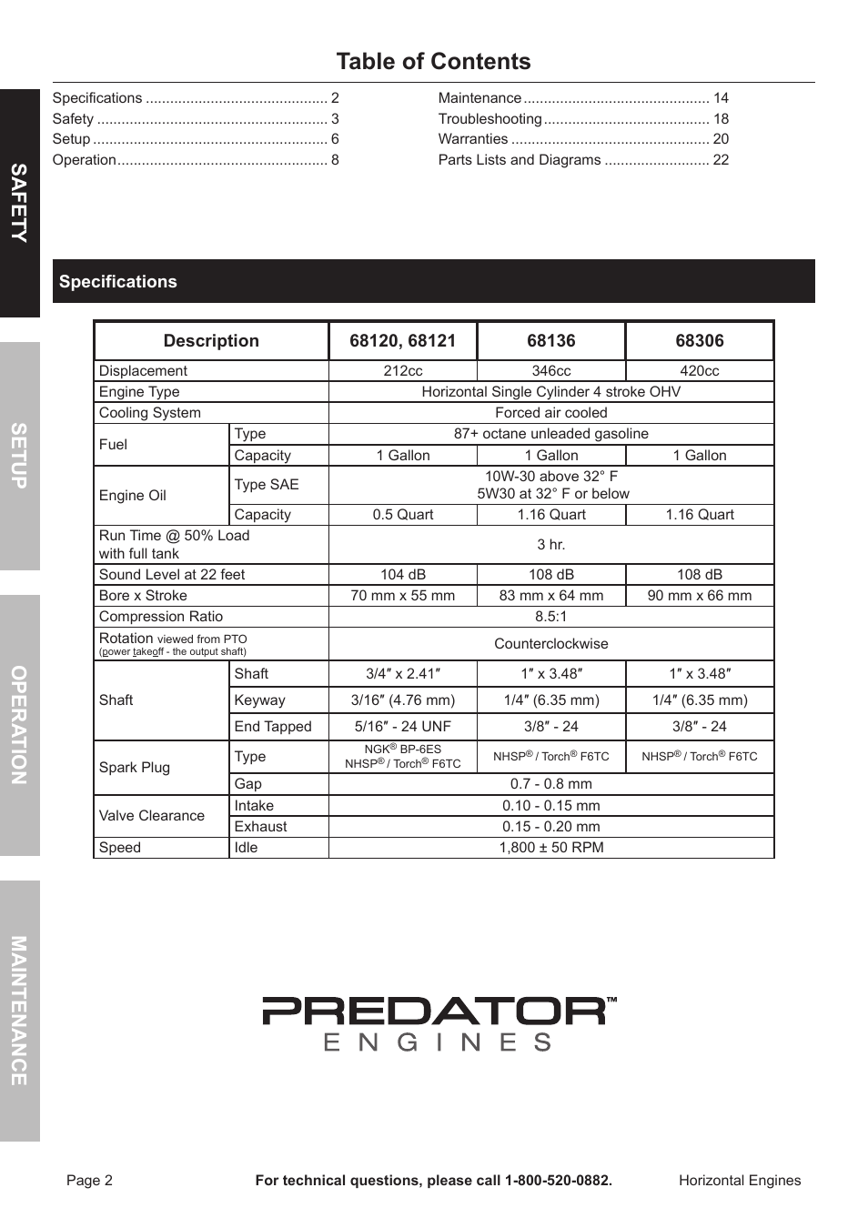 Harbor Freight Tools Predator  Engines 212 User Manual | Page 2 / 32