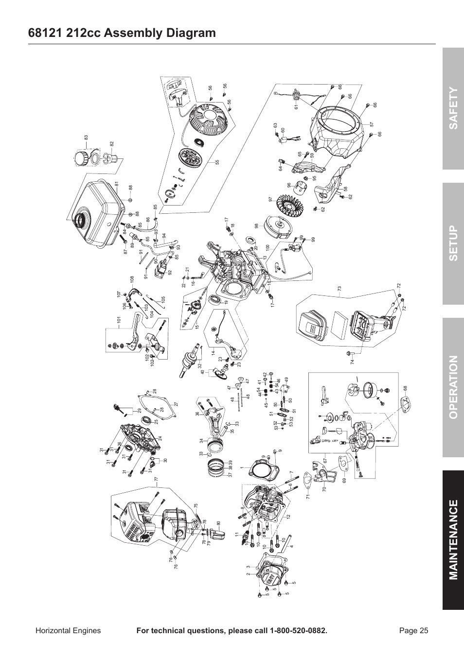 Safety opera tion maintenance setup | Harbor Freight Tools Predator  Engines 212 User Manual | Page 25 / 32