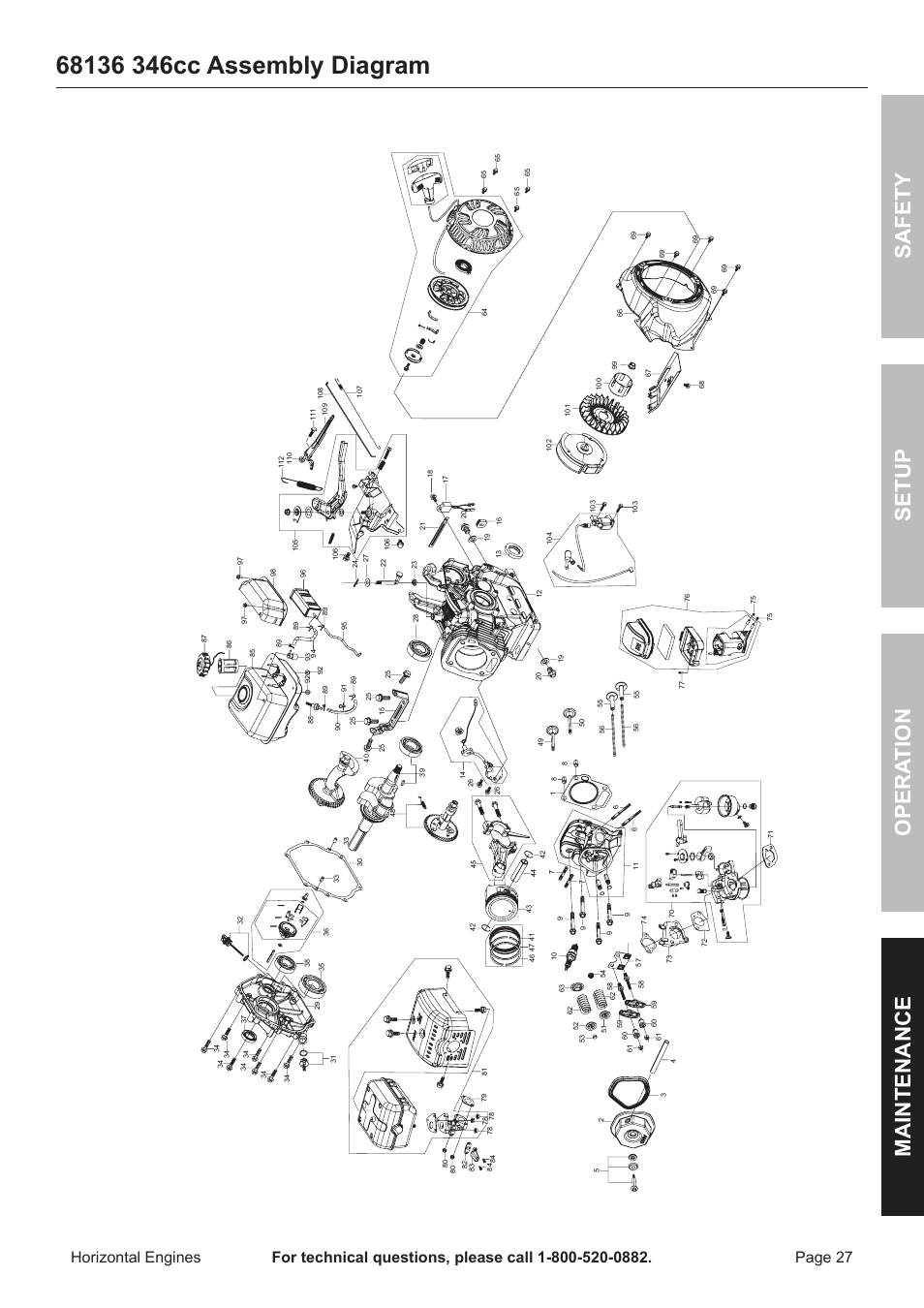 Safety opera tion maintenance setup | Harbor Freight Tools Predator  Engines 212 User Manual | Page 27 / 32