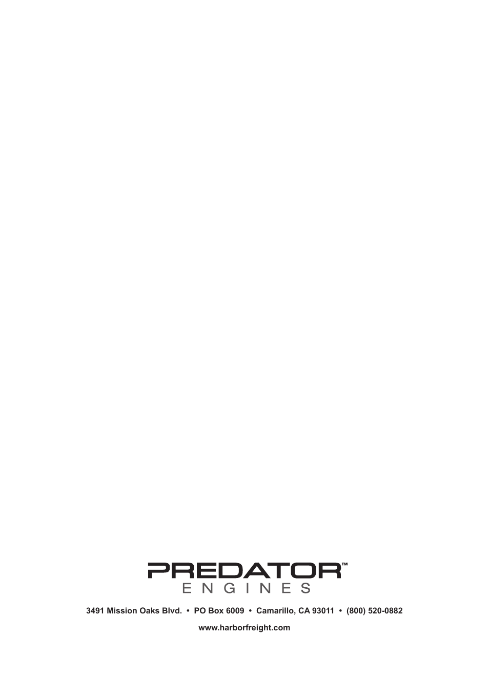 Harbor Freight Tools Predator  Engines 212 User Manual | Page 32 / 32