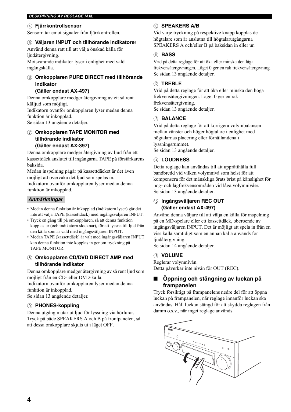Yamaha AX-497 User Manual | Page 63 / 116