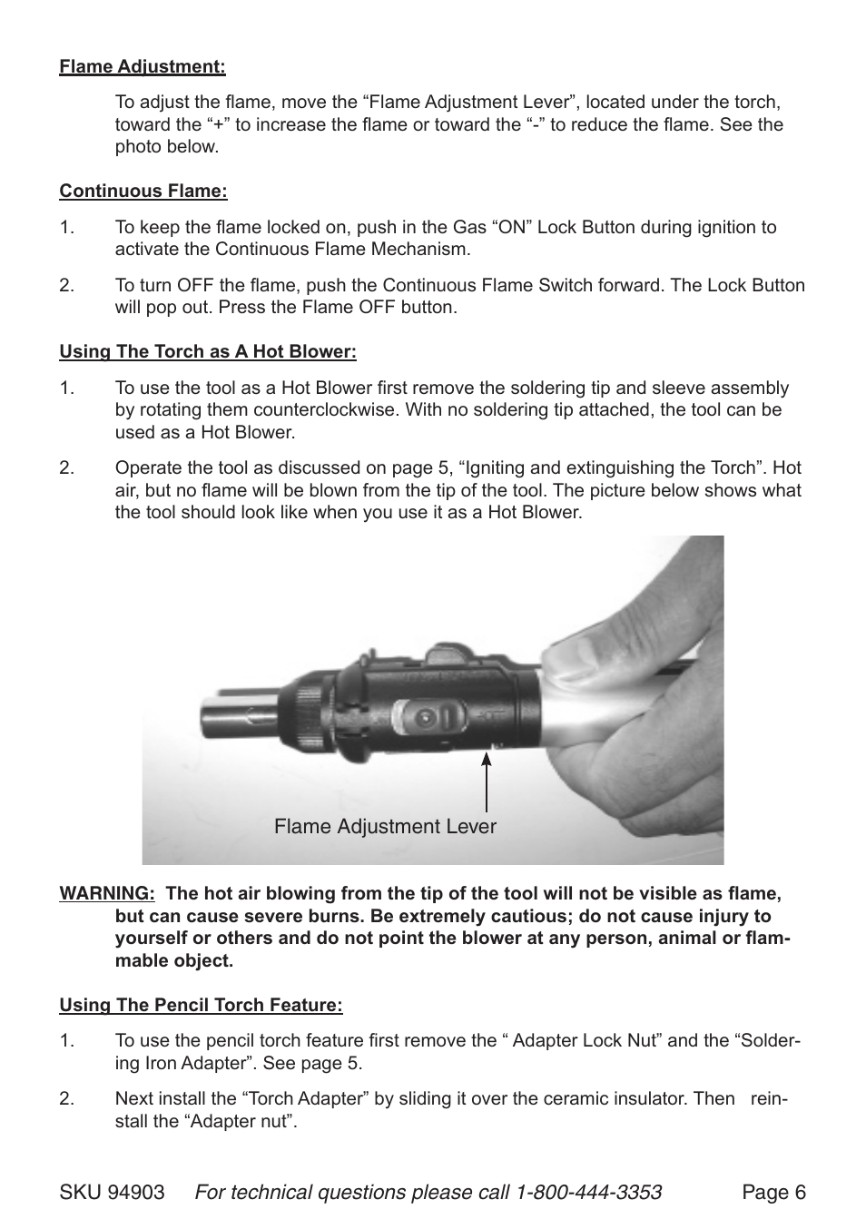 Harbor Freight Tools TORCH KIT 94903 User Manual | Page 6 / 8