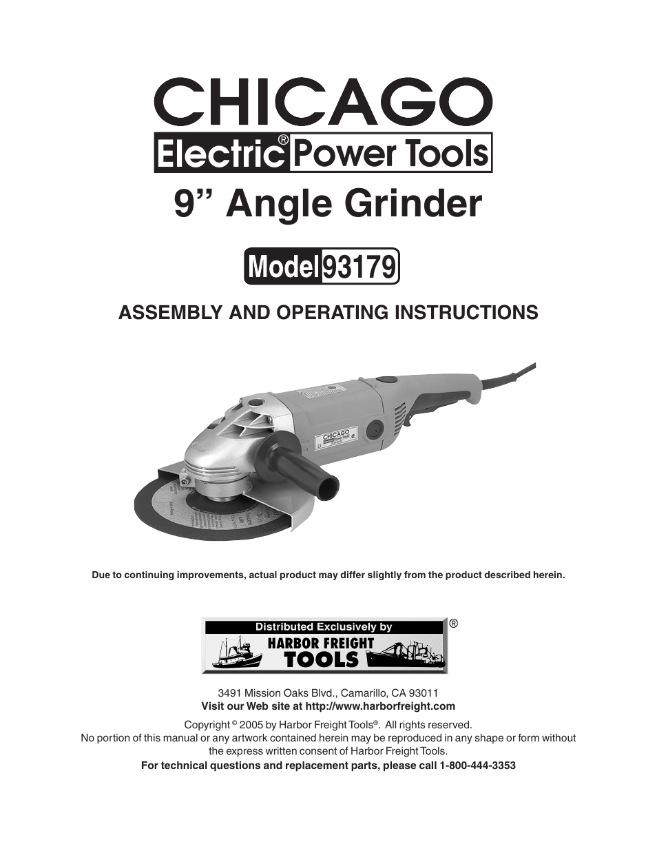 Harbor Freight Tools 93179 User Manual | 12 pages