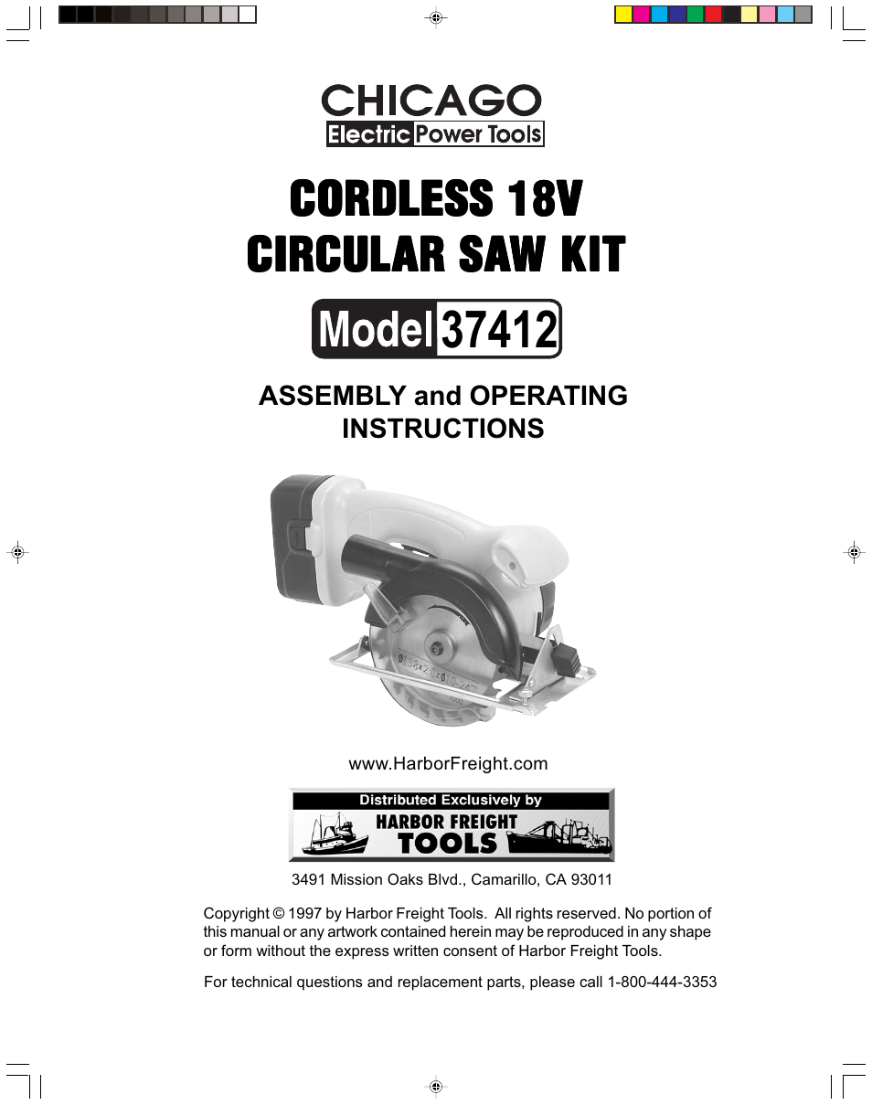 Harbor Freight Tools 37412 User Manual | 9 pages