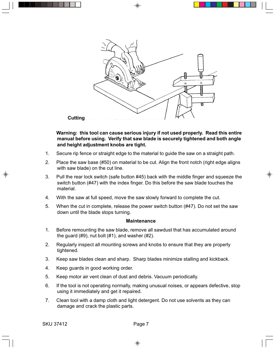Harbor Freight Tools 37412 User Manual | Page 7 / 9