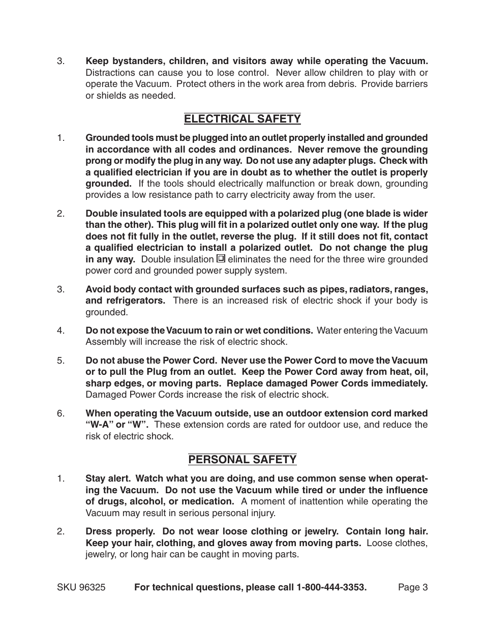 Harbor Freight Tools CHICAGO 96325 User Manual | Page 3 / 15