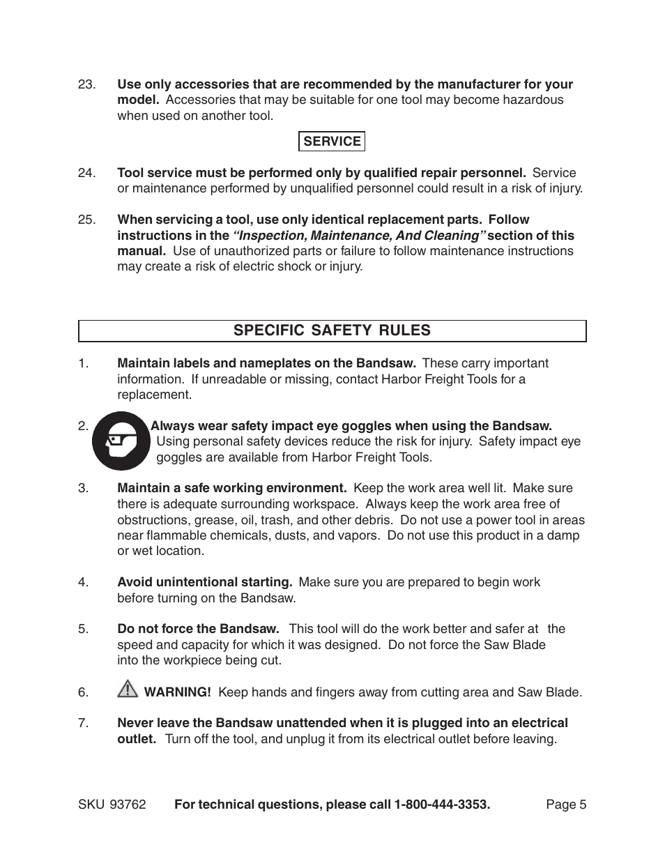 Harbor Freight Tools 93762 User Manual | Page 5 / 33