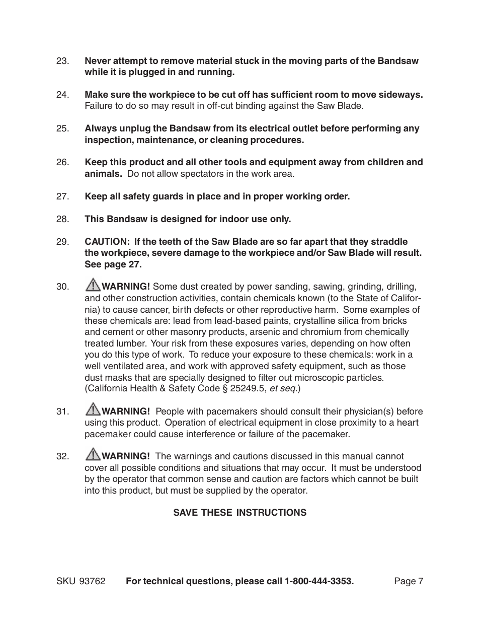 Harbor Freight Tools 93762 User Manual | Page 7 / 33