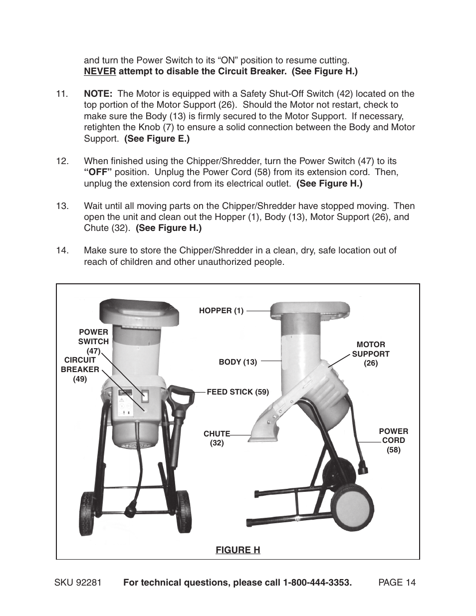 Harbor Freight Tools 92281 User Manual | Page 14 / 18