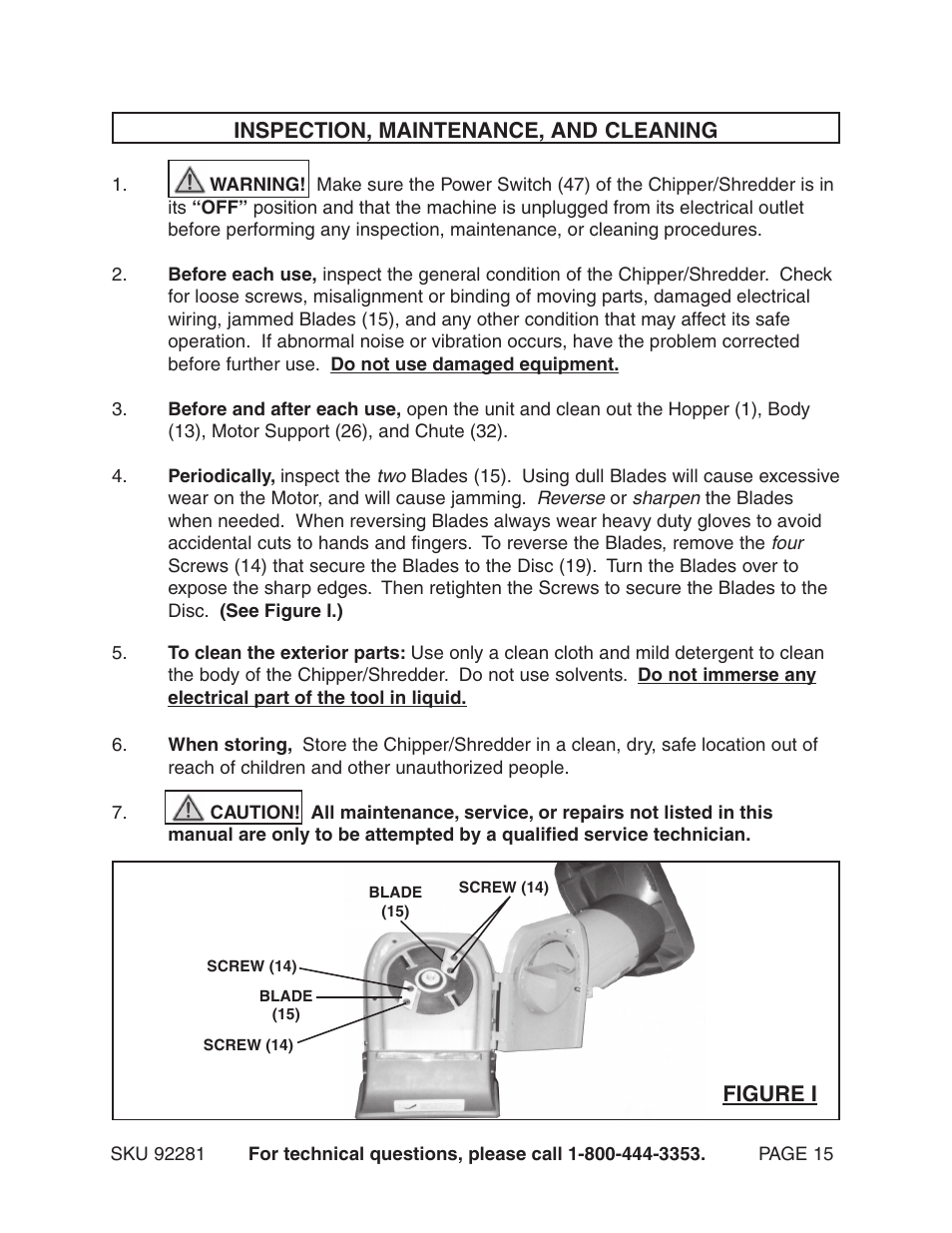 Harbor Freight Tools 92281 User Manual | Page 15 / 18