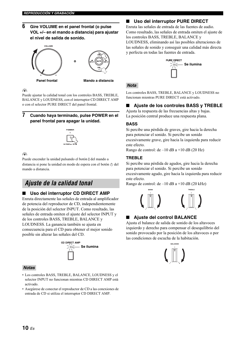 Ajuste de la calidad tonal | Yamaha A-S700 User Manual | Page 102 / 144