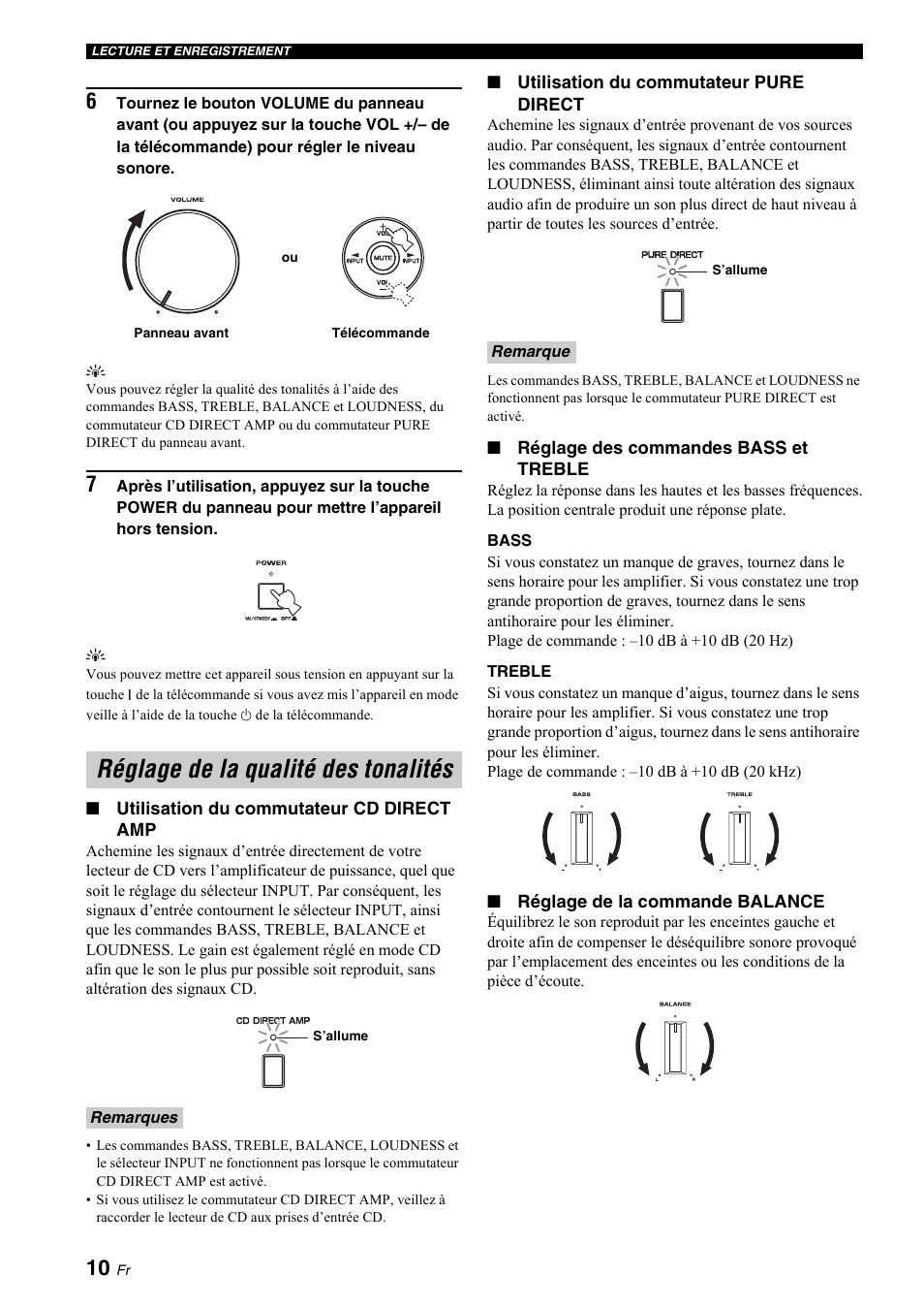 Réglage de la qualité des tonalités | Yamaha A-S700 User Manual | Page 30 / 144