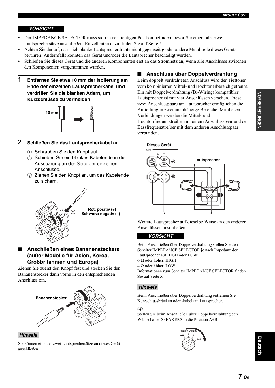 Seite 7, F seite 7 | Yamaha A-S700 User Manual | Page 45 / 144