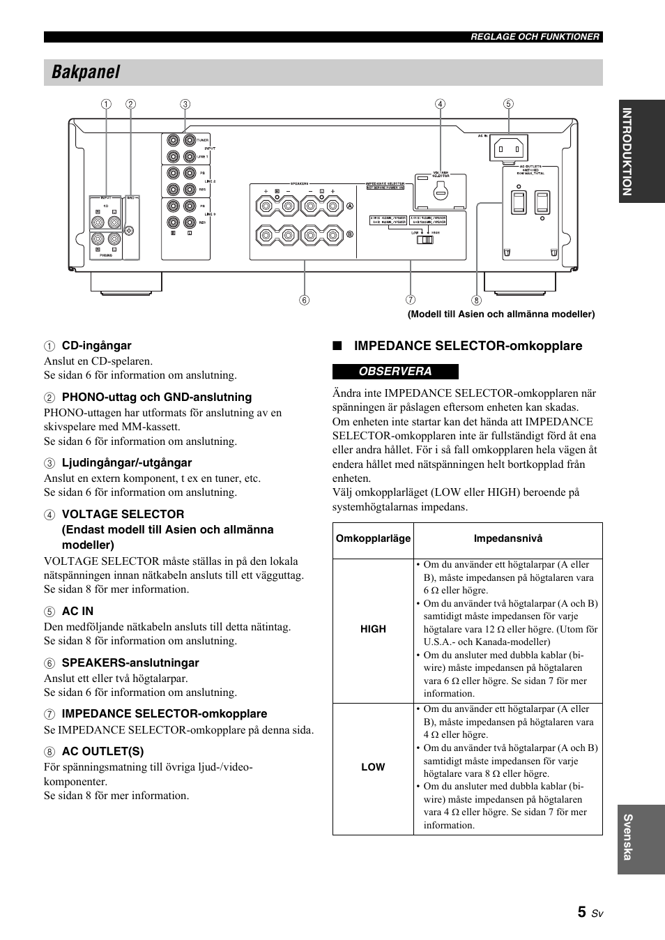 Bakpanel | Yamaha A-S700 User Manual | Page 61 / 144