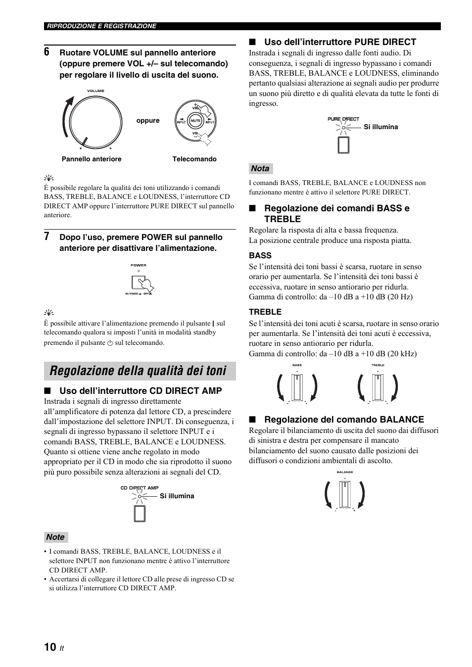 Regolazione della qualità dei toni | Yamaha A-S700 User Manual | Page 84 / 144