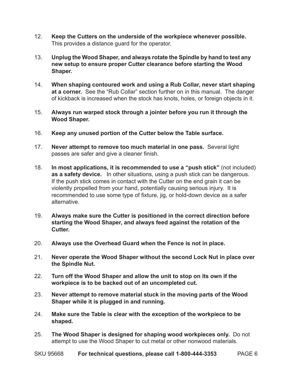 Harbor Freight Tools CENTRAL MACHINERY 95668 User Manual | Page 6 / 30