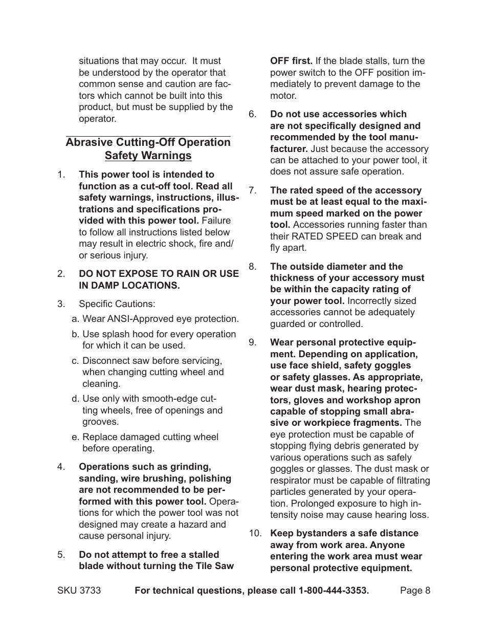 Harbor Freight Tools Drill Master 3733 User Manual | Page 8 / 20