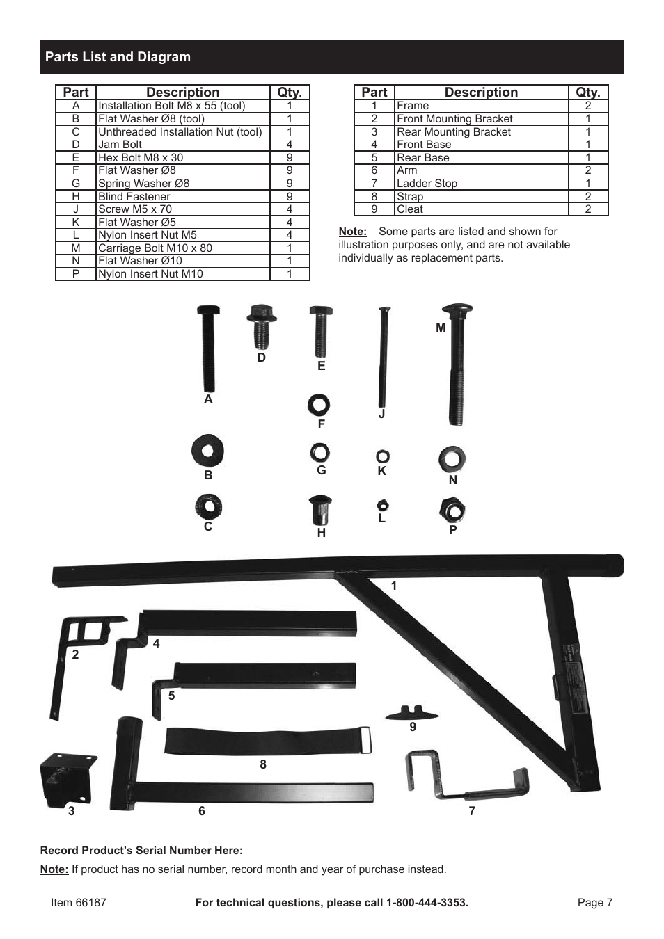 Harbor Freight Tools 66187 User Manual | Page 7 / 8