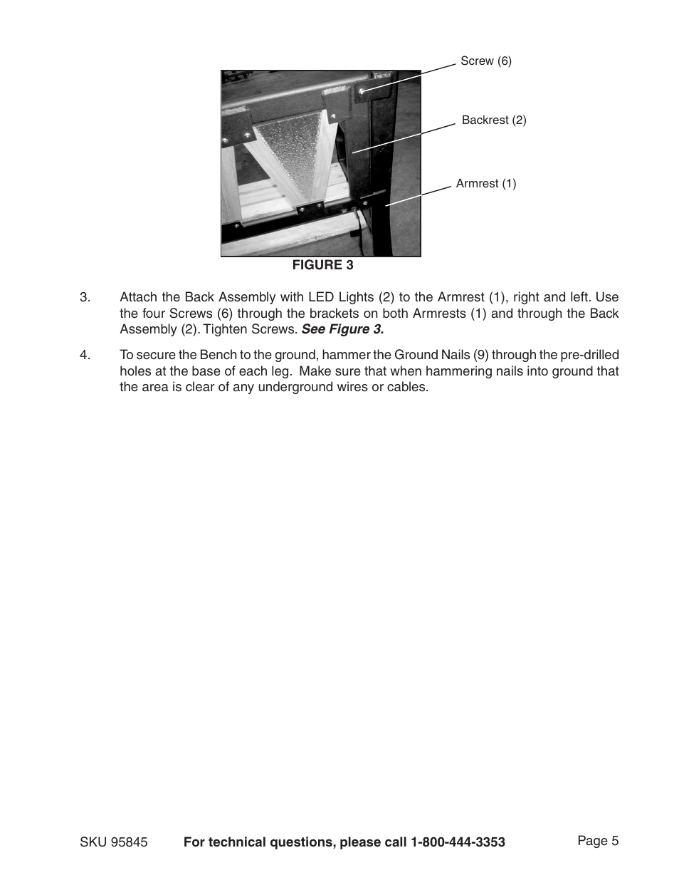 Harbor Freight Tools Butler 95845 User Manual | Page 5 / 8