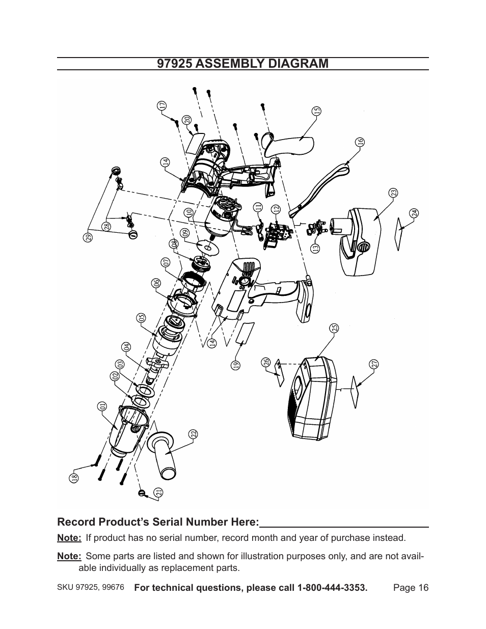 Harbor Freight Tools 19.2V CORDLESS IMPACT WRENCH 97925 User Manual | Page 16 / 18