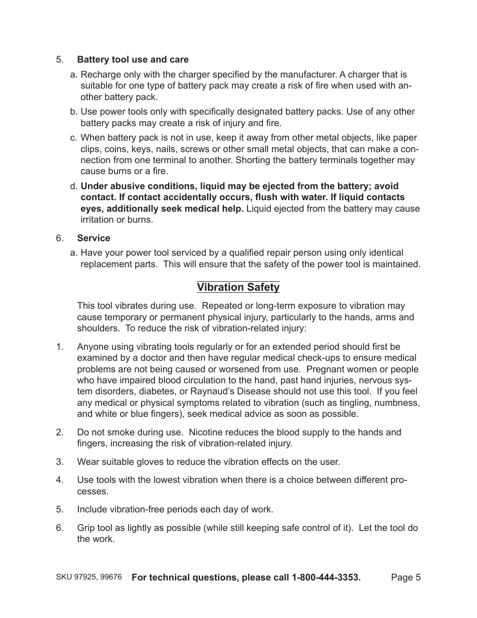 Harbor Freight Tools 19.2V CORDLESS IMPACT WRENCH 97925 User Manual | Page 5 / 18