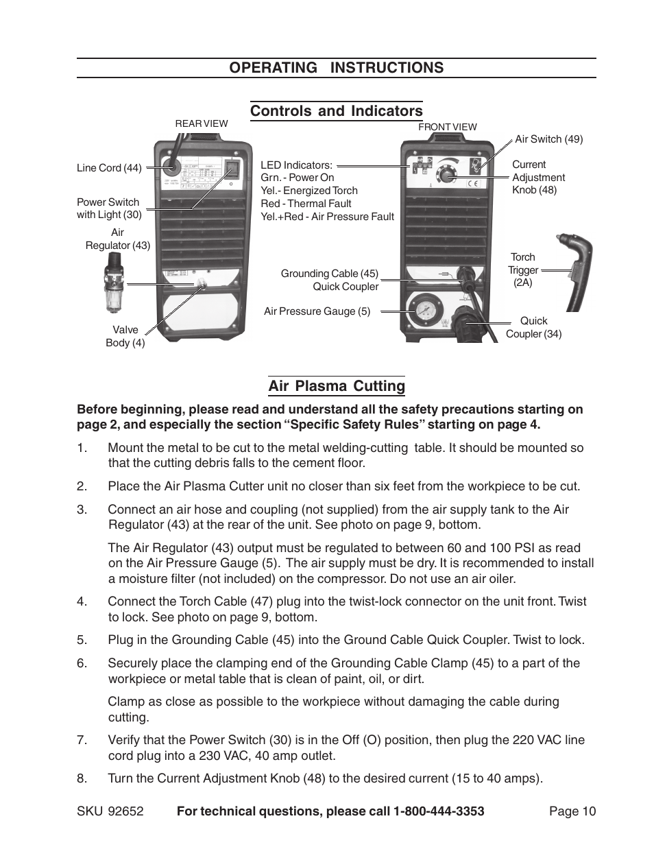 Harbor Freight Tools 92652 User Manual | Page 10 / 16