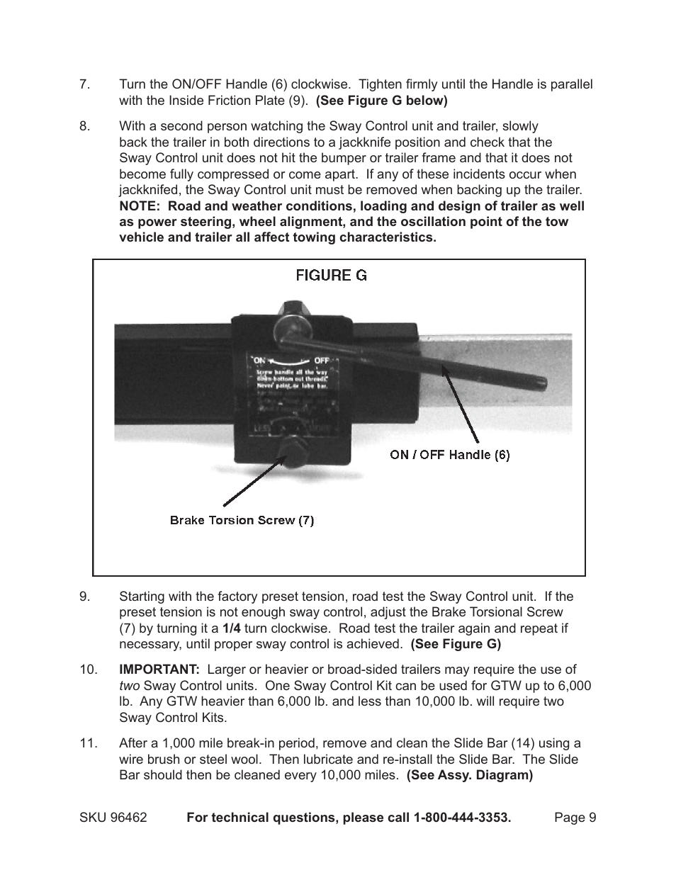 Harbor Freight Tools 96462 User Manual | Page 9 / 12