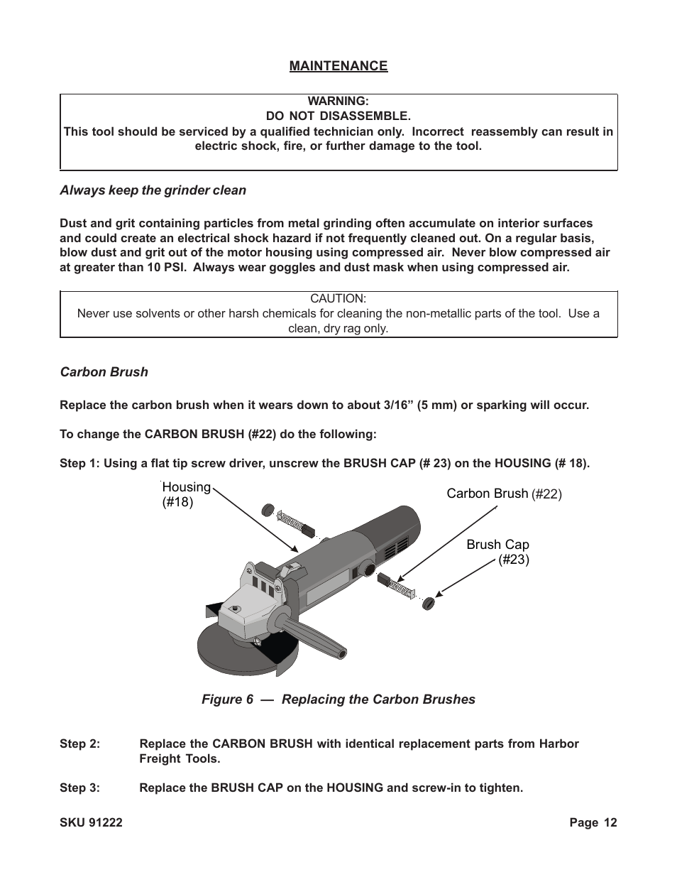 Harbor Freight Tools 91222 User Manual | Page 12 / 14