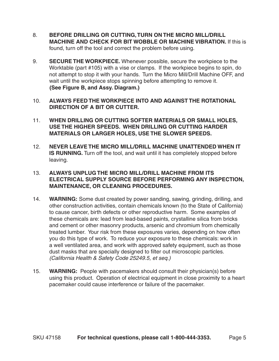 Harbor Freight Tools 47158 User Manual | Page 5 / 16