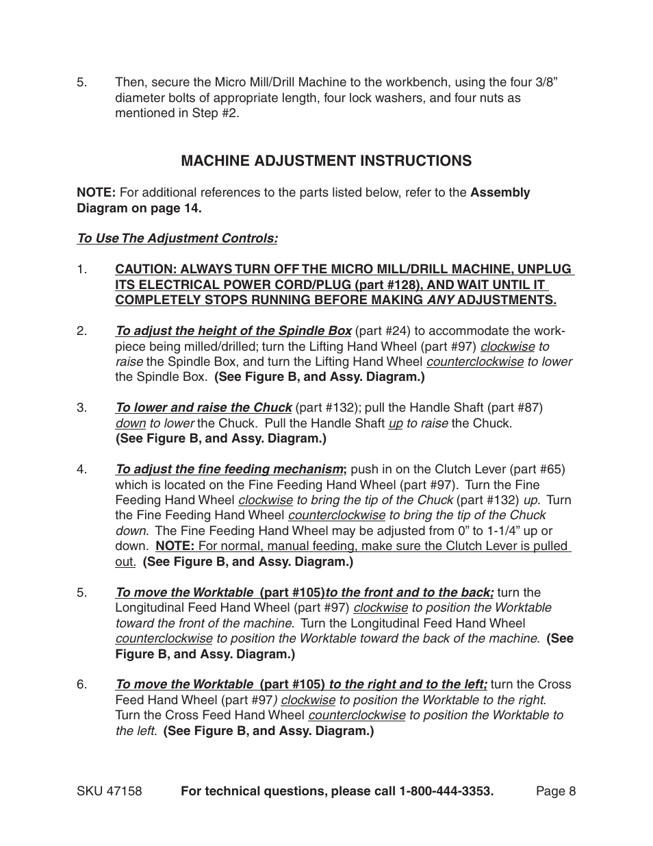 Harbor Freight Tools 47158 User Manual | Page 8 / 16