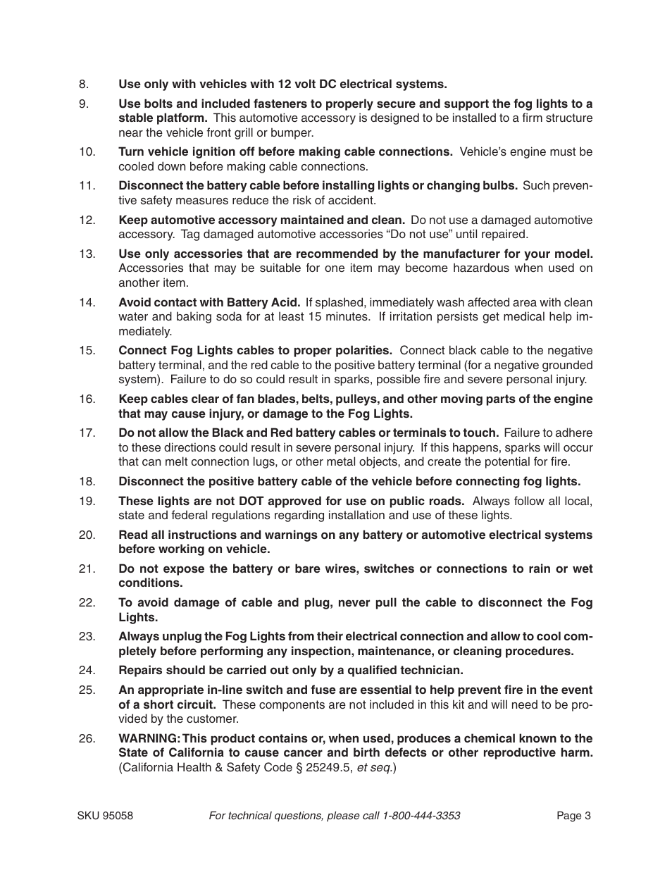 Harbor Freight Tools 95058 User Manual | Page 3 / 8