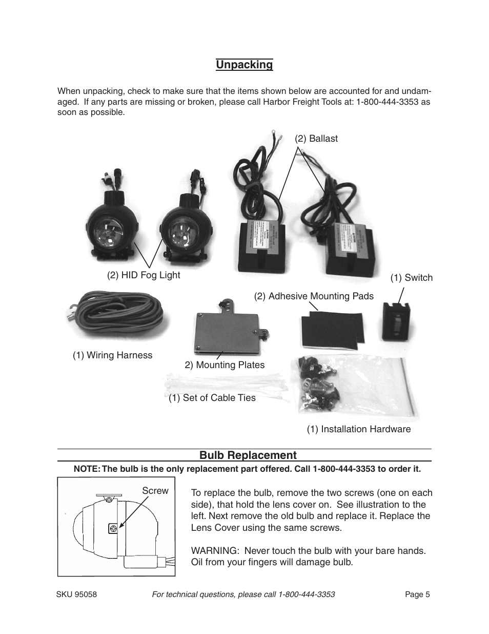 Harbor Freight Tools 95058 User Manual | Page 5 / 8