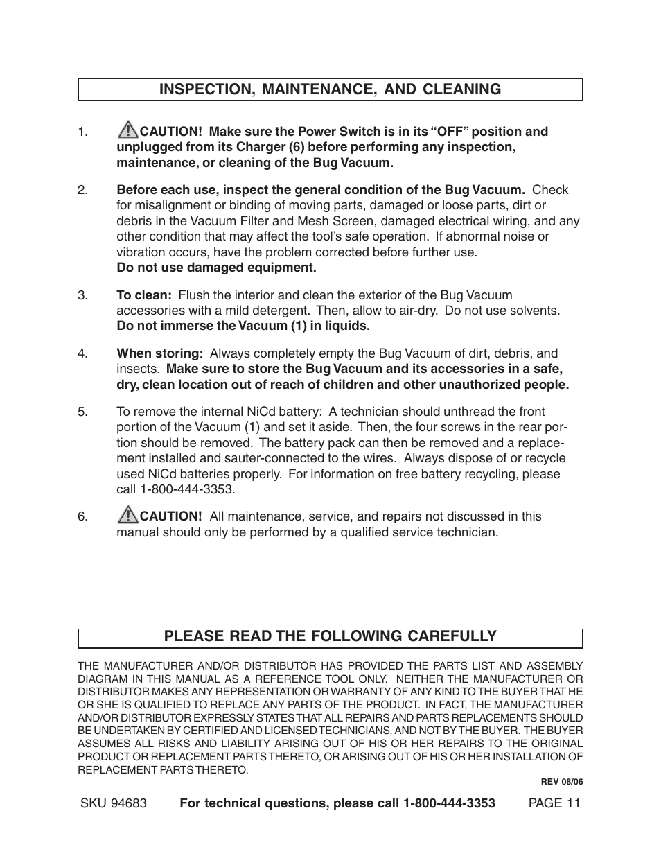 Harbor Freight Tools 94683 User Manual | Page 11 / 12