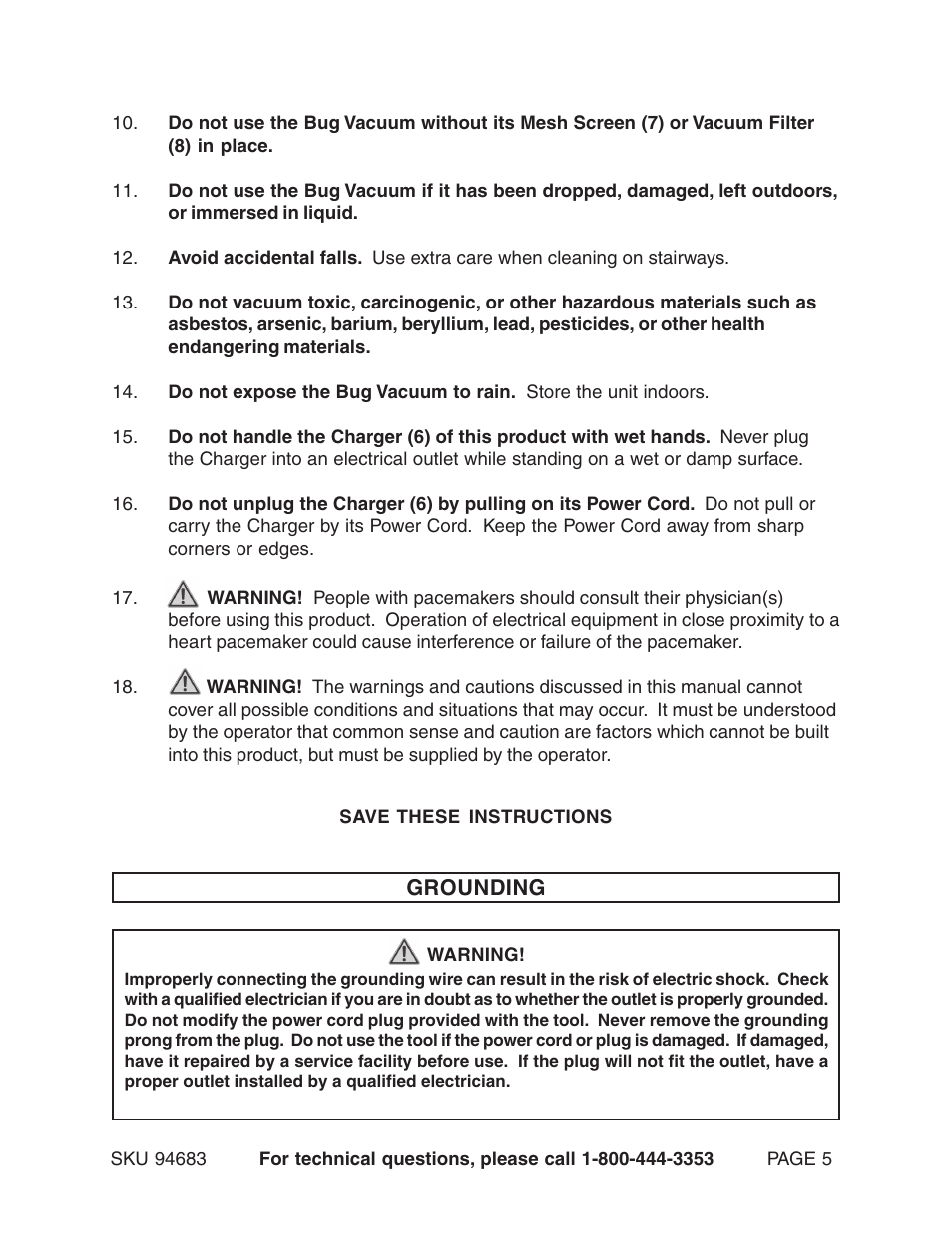 Harbor Freight Tools 94683 User Manual | Page 5 / 12